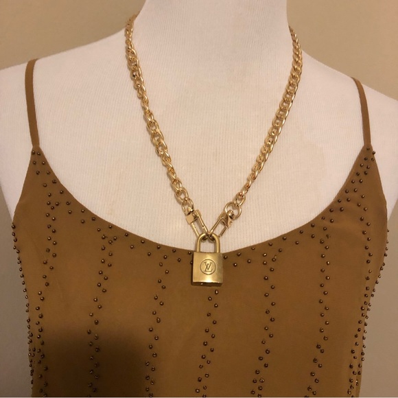 Louis Vuitton Vintage Lock No Key #228 w/Non-Branded Chain(chain approx-22.5”) - Picture 3 of 7